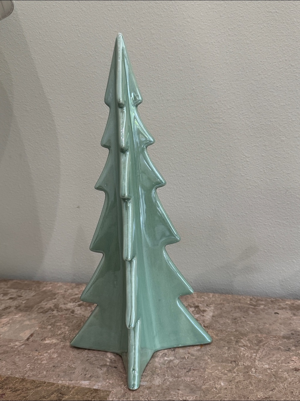 Ceramic 15” Holiday Christmas Tree Sage Green new